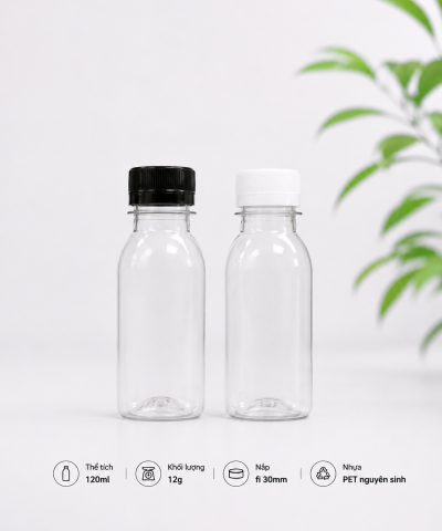 CHAI TRÒN NHỰA PET CAO CẤP 120ML