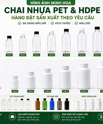 SẢN XUẤT CHAI NHỰA PET & HDPE THEO YÊU CẦU