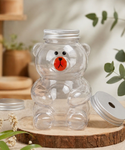 CHAI NHỰA PET HÌNH THÚ GẤU LÙN 500ML