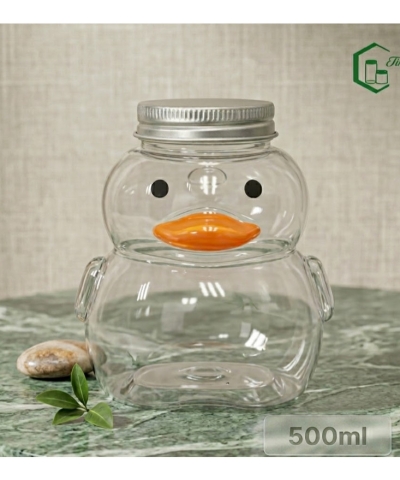 CHAI NHỰA PET HÌNH THÚ VỊT LÙN 500ML