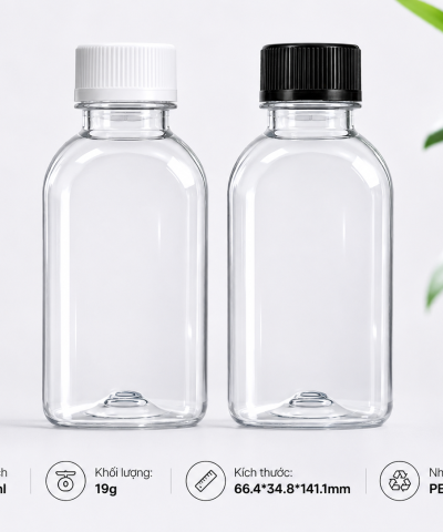 CHAI VUÔNG NHỰA PET CAO CẤP 220ML