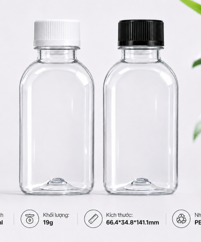 CHAI VUÔNG NHỰA PET CAO CẤP 220ML