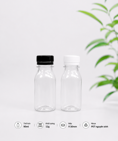 CHAI TRÒN NHỰA PET CAO CẤP 90ML