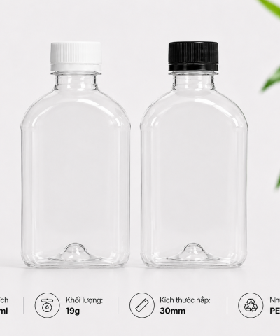 CHAI VUÔNG NHỰA PET CAO CẤP 250ML
