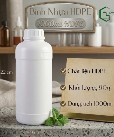 CHAI NHỰA HDPE CAO CẤP 1000ML (1 LÍT)