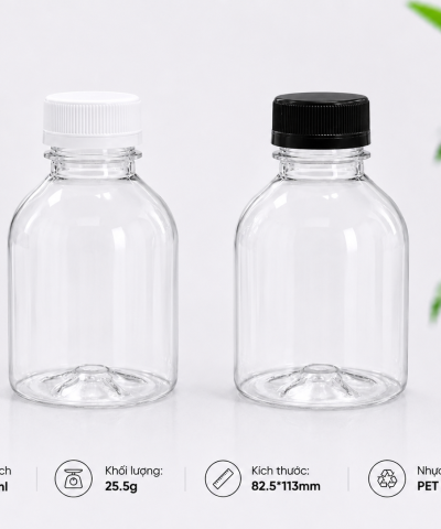 CHAI TRÒN Ú NHỰA PET CAO CẤP 400ML
