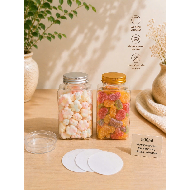 CHAI HÌNH CHỮ NHẬT 500ML