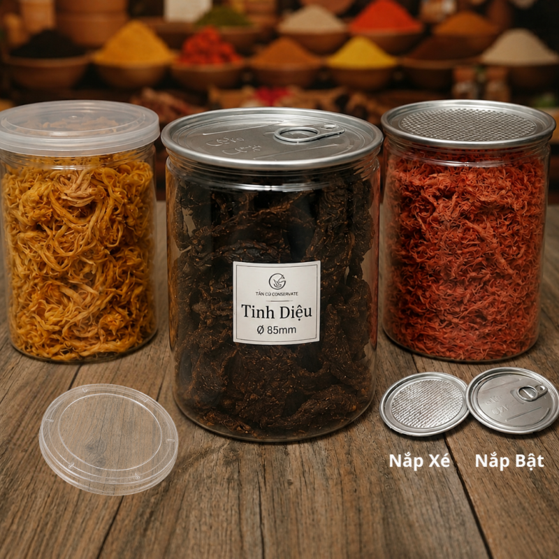 HŨ NHỰA NẮP ĐẬY 85MM