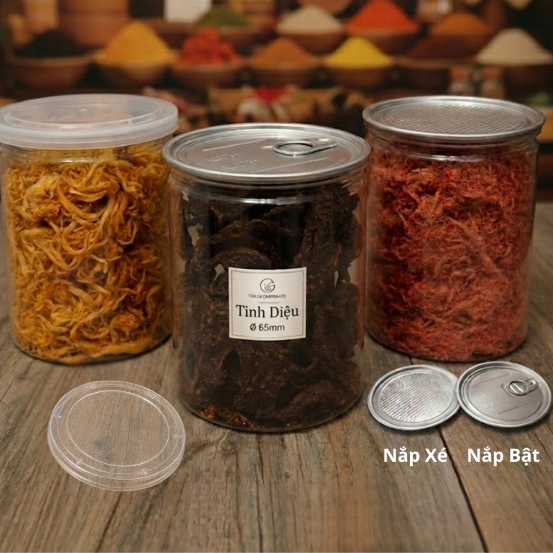 HŨ NHỰA NẮP ĐẬY 65MM