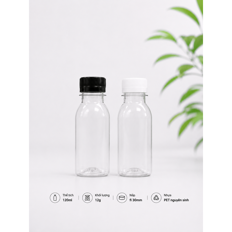 CHAI TRÒN NHỰA PET CAO CẤP 120ML