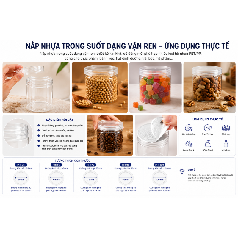 NẮP VẶN NHỰA PET CAO CẤP