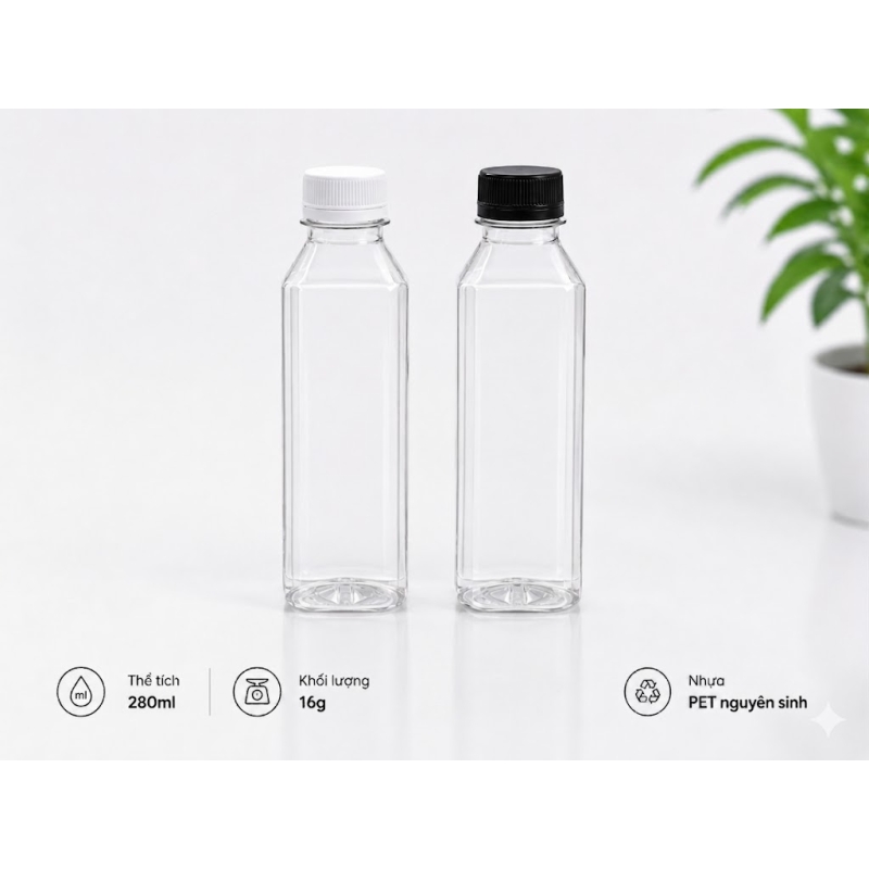CHAI BÚT CHÌ NHỰA PET CAO CẤP 280ML