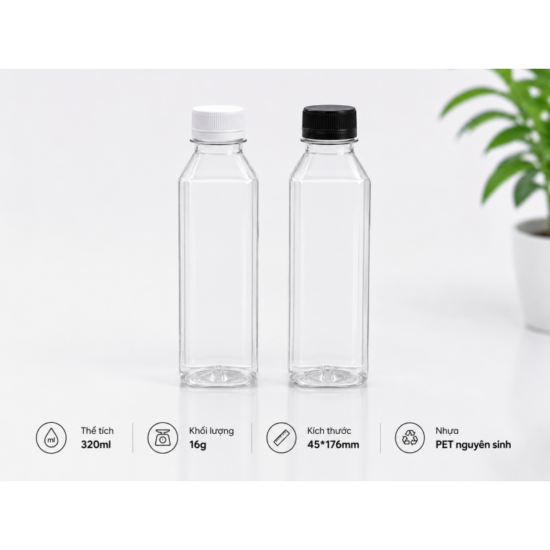 CHAI BÚT CHÌ NHỰA PET CAO CẤP 320ML