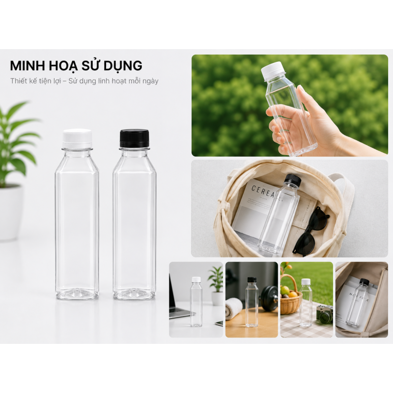 CHAI BÚT CHÌ NHỰA PET CAO CẤP 280ML