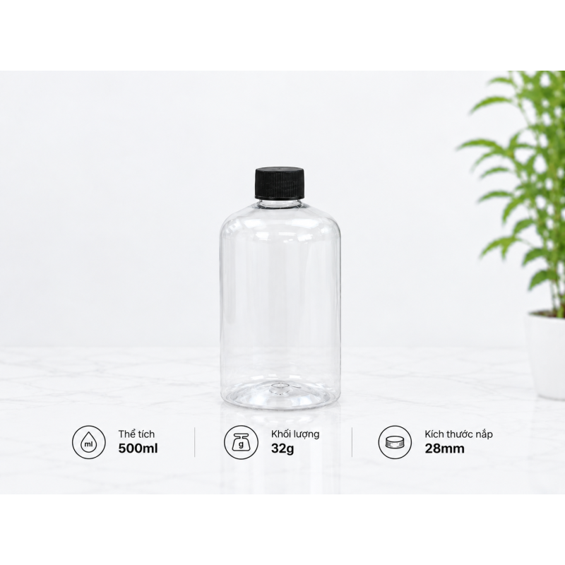 CHAI TRÒN 500ML