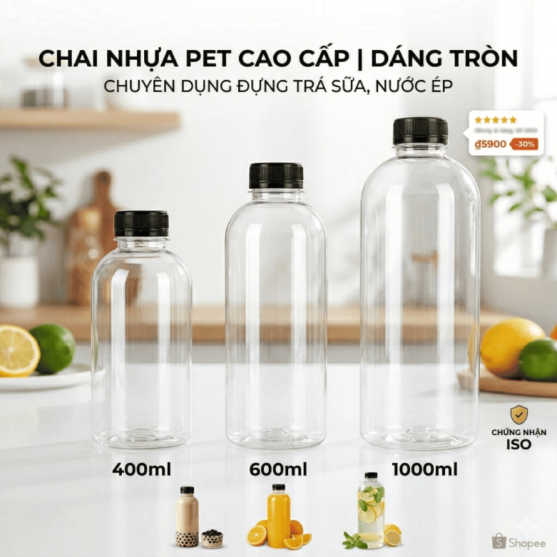 CHAI NHỰA PET CAO CẤP 1 LÍT