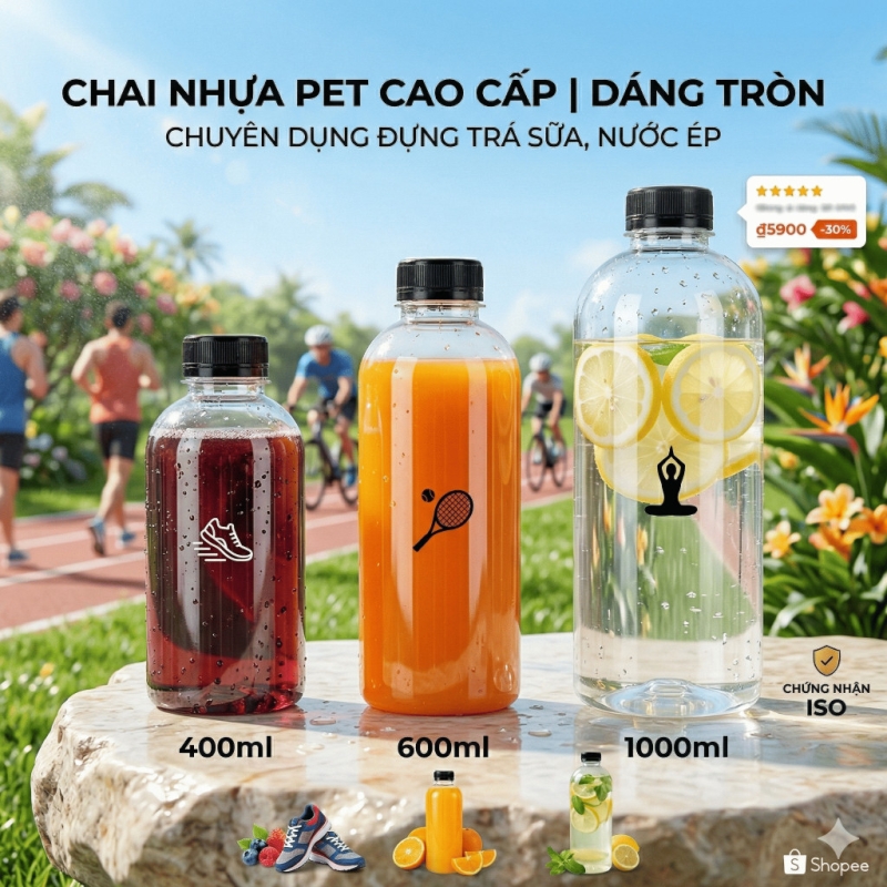 CHAI NHỰA PET CAO CẤP 1 LÍT