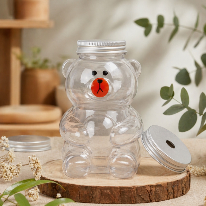 CHAI NHỰA PET HÌNH THÚ GẤU LÙN 500ML