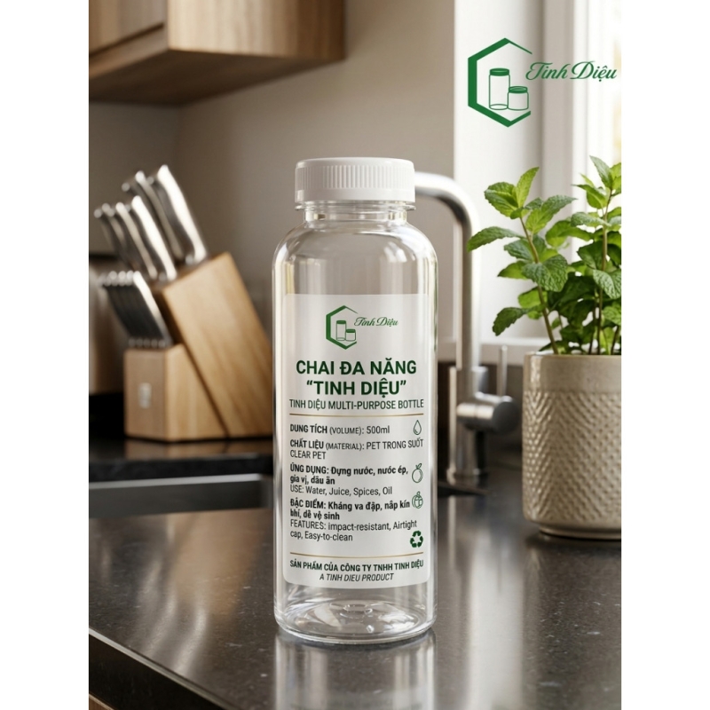 CHAI NHỰA TRÒN Ú 500ML