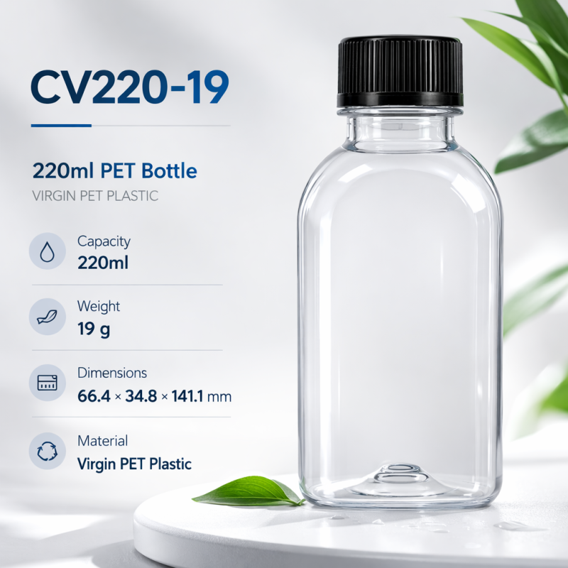 CHAI NHỰA PET CAO CẤP DẠNG VUÔNG DẸT 220ML