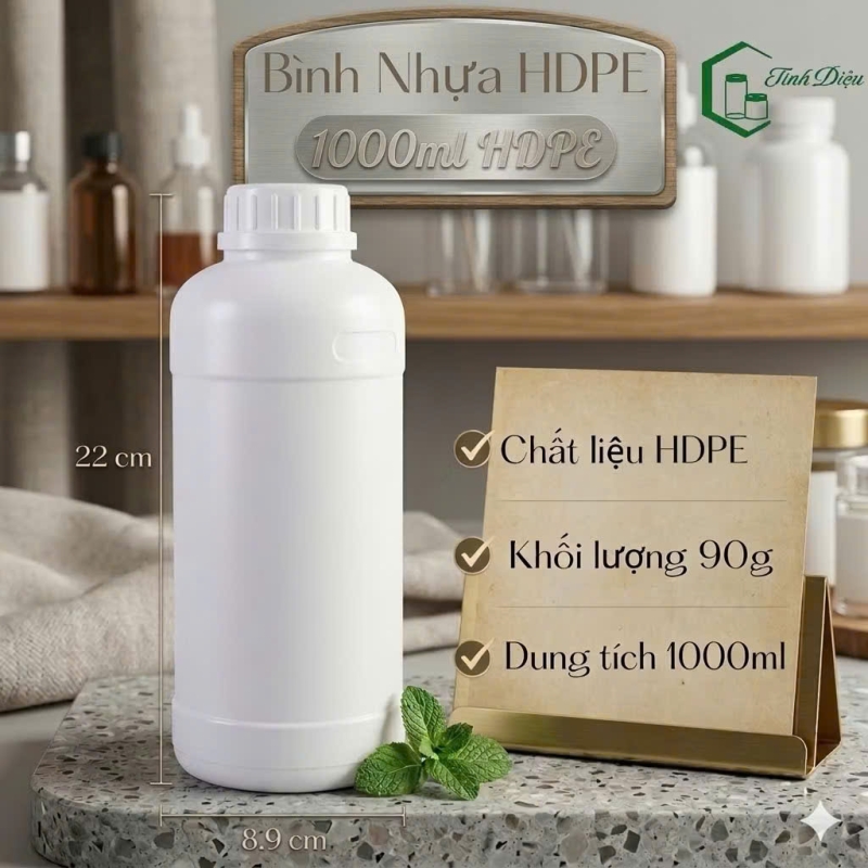 CHAI NHỰA HDPE CAO CẤP 1000ML (1 LÍT)