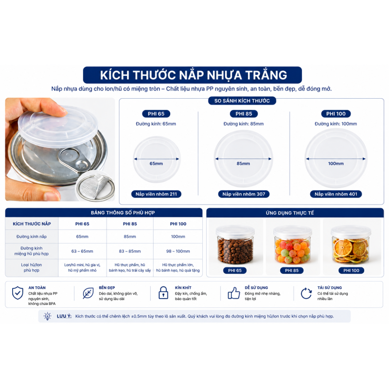 NẮP ĐẬY NHỰA PET CAO CẤP