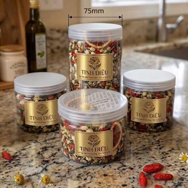 HŨ NHỰA NẮP VẶN 75MM