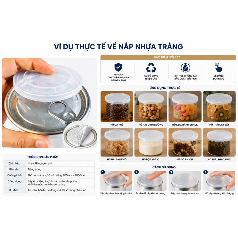 NẮP ĐẬY NHỰA PET CAO CẤP