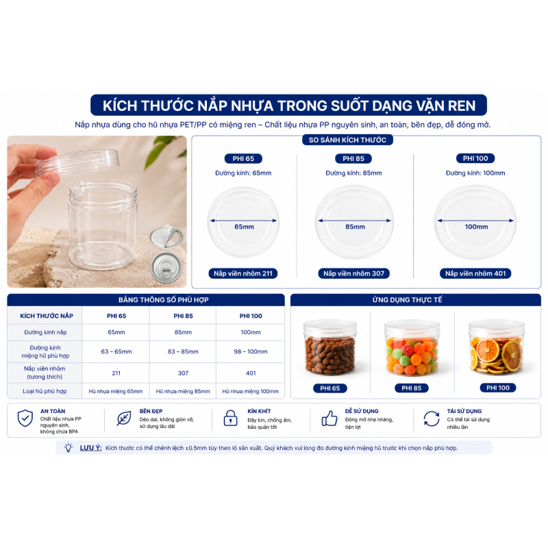 NẮP VẶN NHỰA PET CAO CẤP